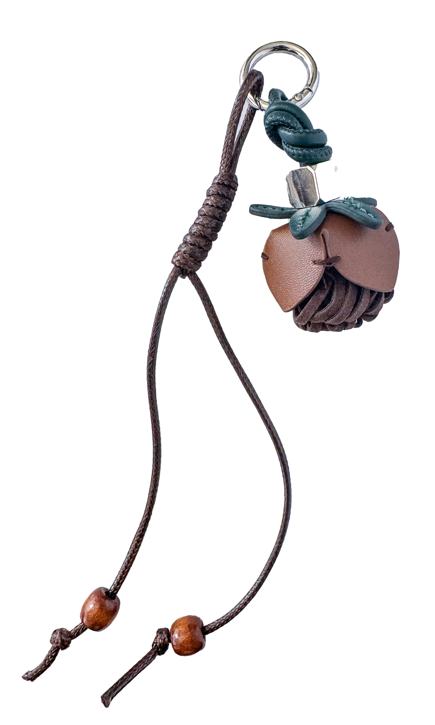 Faux leather flower with cord