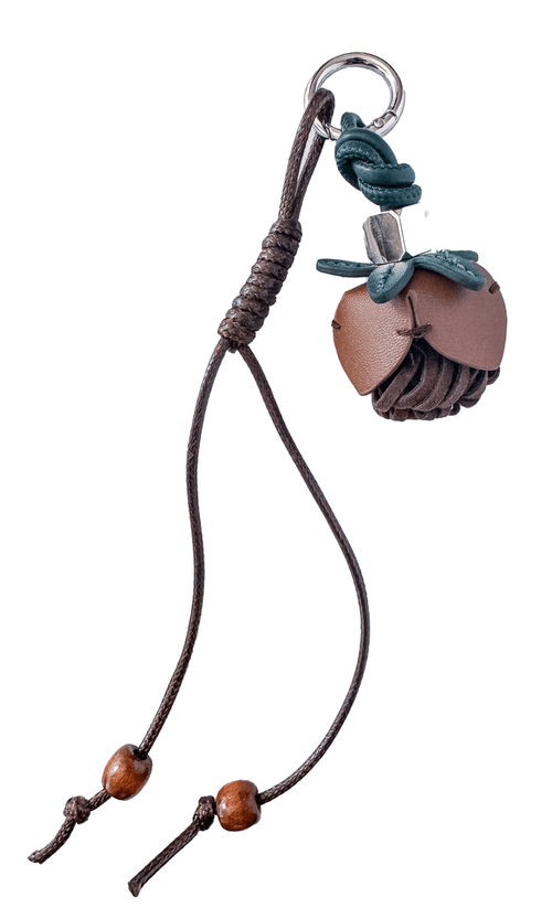 Faux leather flower with cord - Chilipepperlabel