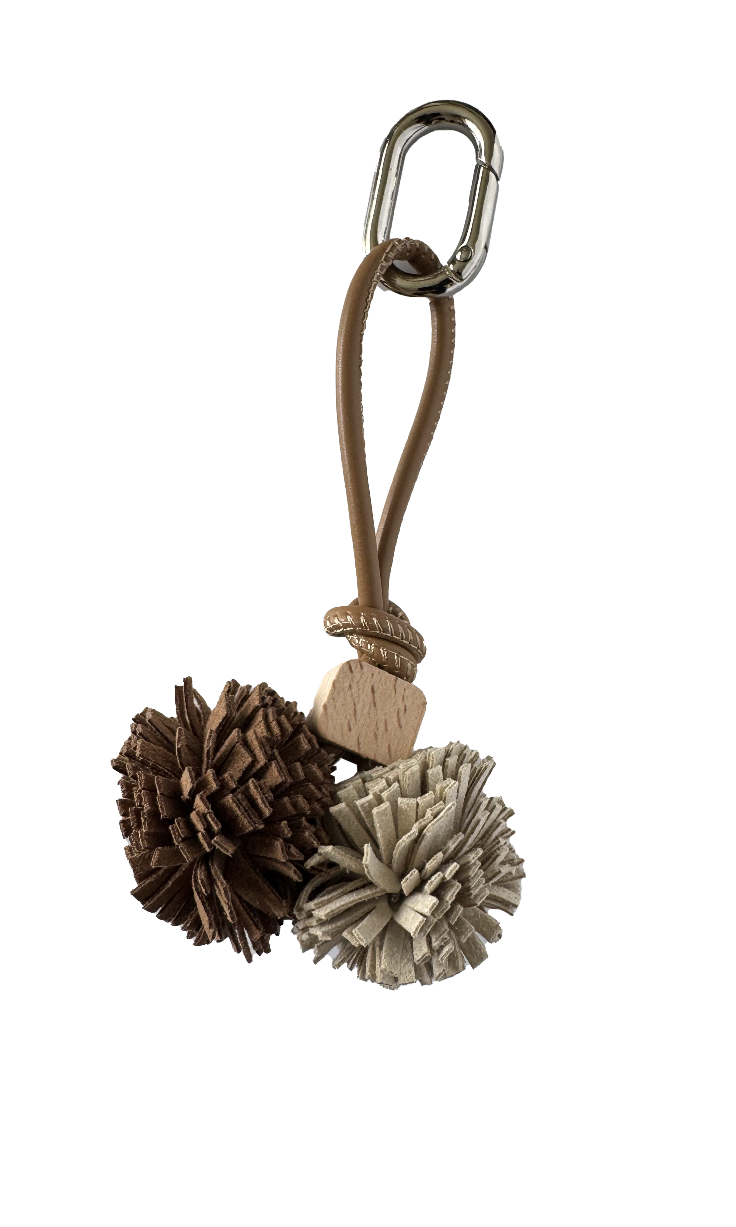 Pompom brown & beige