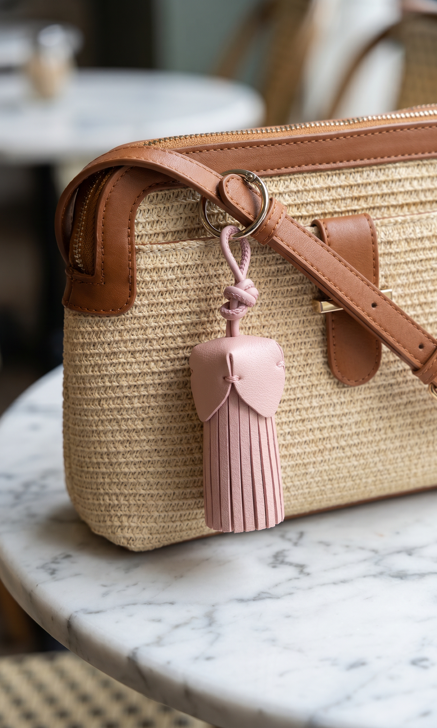 Leather tassel pendant
