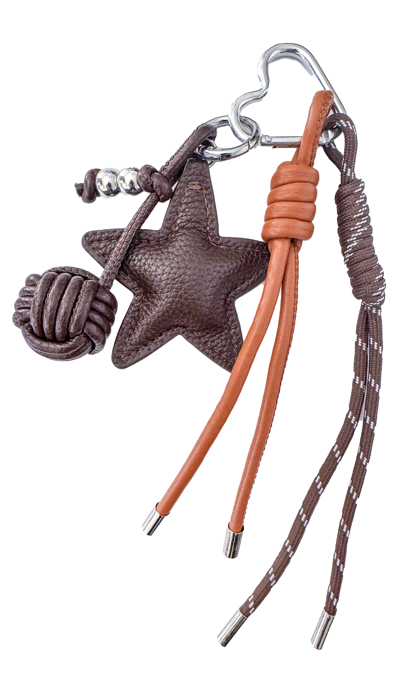Faux Leather Star Ball Faux Leather Hanging Keychain Woven Cord Padded